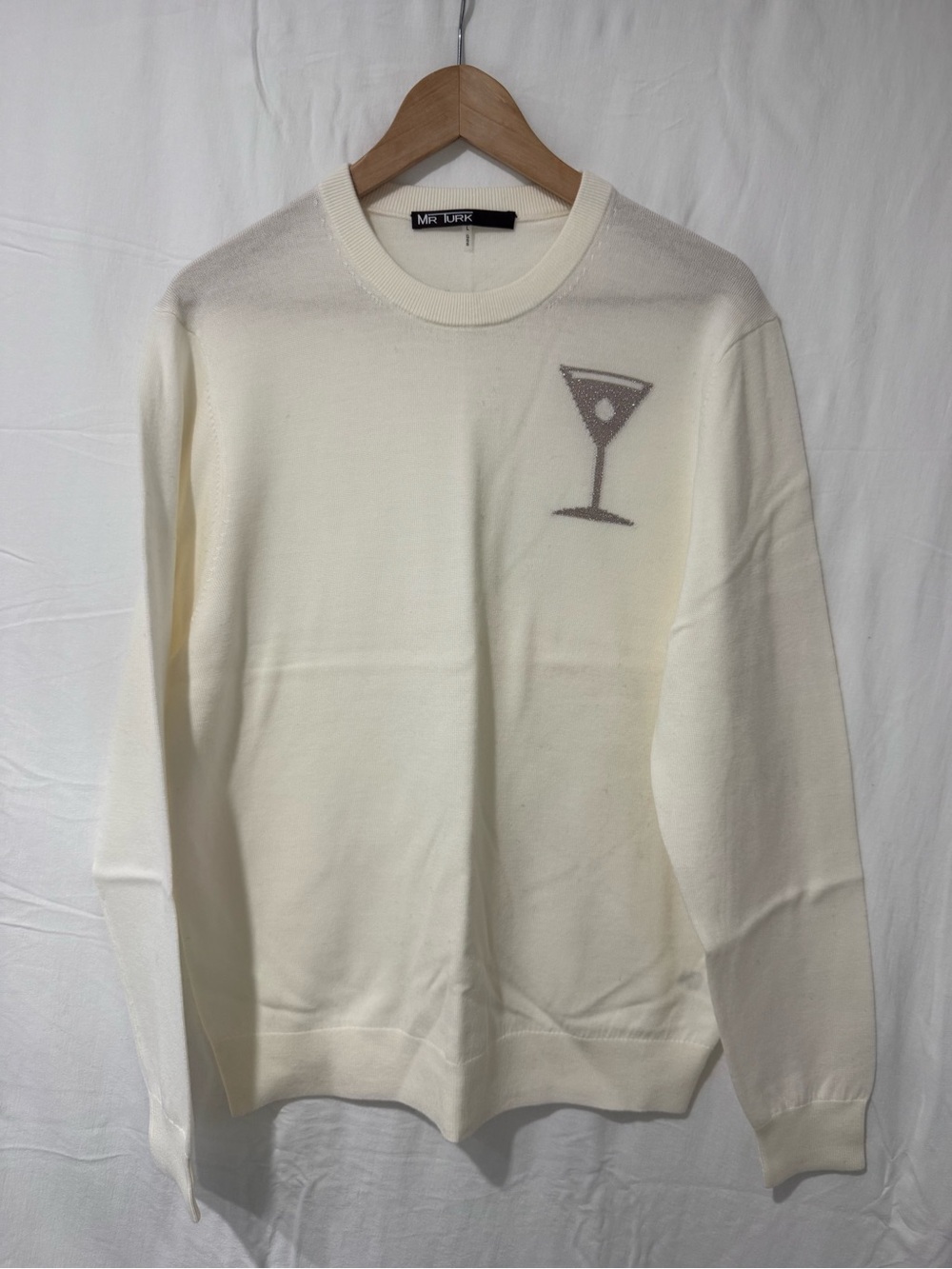 Mr. Turk Cream Crewneck Sweater with Martini